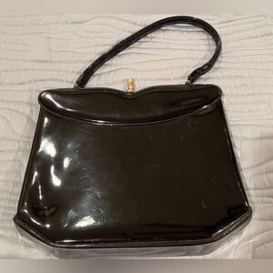 Vintage Crown Lewis Black Patent Women's Handbag